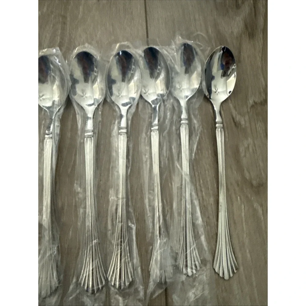 Set of 12 Vintage Cambridge TRACY Stainless Iced Tea Spoons‎ NOS